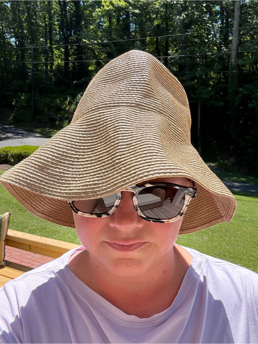 Eric Javits Squishee Sun Hat Beige Raffia Bucket Hat - Picture 7 of 8